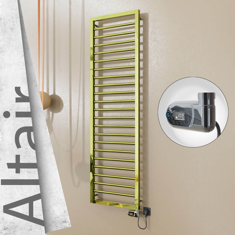 ALTAIR Elektrikli Paslanmaz Çelik Havlupan 400x1600 Altın (Thesis Termostat) 300W