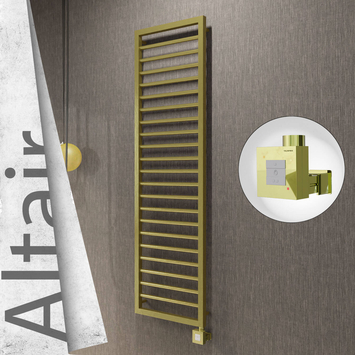 Radiva - Altair Elektrikli Paslanmaz Çelik Havlupan 400x1600 Satine Altın (KTX1 Termostat) 300W