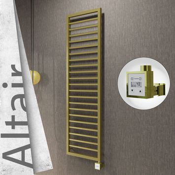 Radiva - Altair Elektrikli Paslanmaz Çelik Havlupan 400x1600 Satine Altın (KTX3 Termostat) 300W