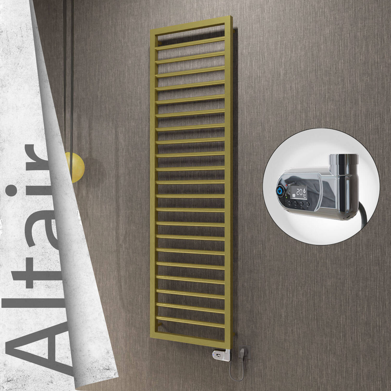 ALTAIR Elektrikli Paslanmaz Çelik Havlupan 400x1600 Satine Altın (Thesis Termostat) 300W