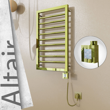 Radiva - Altair Elektrikli Paslanmaz Çelik Havlupan 400x760 Altın (KTX4 Termostat) 200W Spiral Kablolu