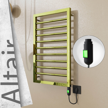 Radiva - Altair Elektrikli Paslanmaz Çelik Havlupan 400x760 Altın (On/Off Düğmeli) 200W