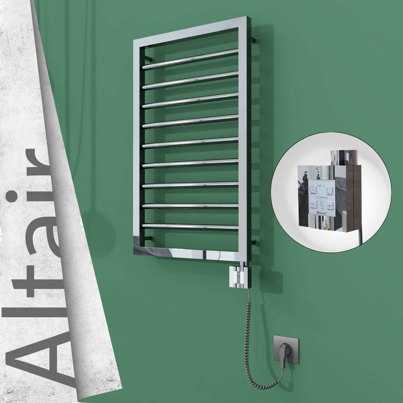 ALTAIR Elektrikli Paslanmaz Çelik Havlupan 400x760 Ayna Polisaj (KTX4 Termostat) 200W Spiral Kablolu