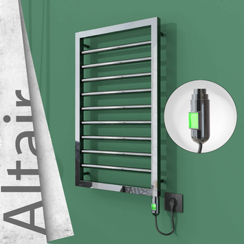 Radiva - Altair Elektrikli Paslanmaz Çelik Havlupan 400x760 Ayna Polisaj (On/Off Düğmeli) 200W