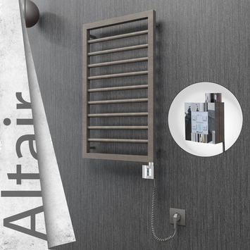 Radiva - Altair Elektrikli Paslanmaz Çelik Havlupan 400x760 Satin Polisaj (KTX4 Termostat) 200W Spiral Kablolu
