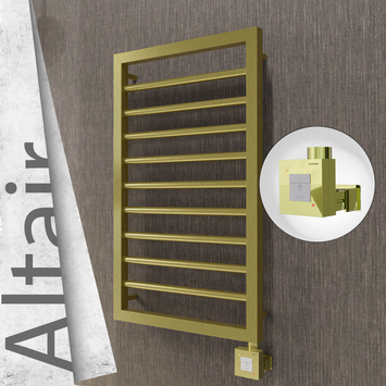 Radiva - Altair Elektrikli Paslanmaz Çelik Havlupan 400x760 Satine Altın (KTX1 Termostat) 200W