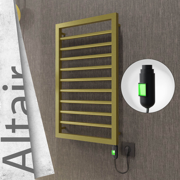 Radiva - Altair Elektrikli Paslanmaz Çelik Havlupan 400x760 Satine Altın (On/Off Düğmeli) 200W