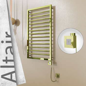 Radiva - Altair Elektrikli Paslanmaz Çelik Havlupan 500x1040 Altın (KTX1 Termostat) 300W Spiral Kablolu
