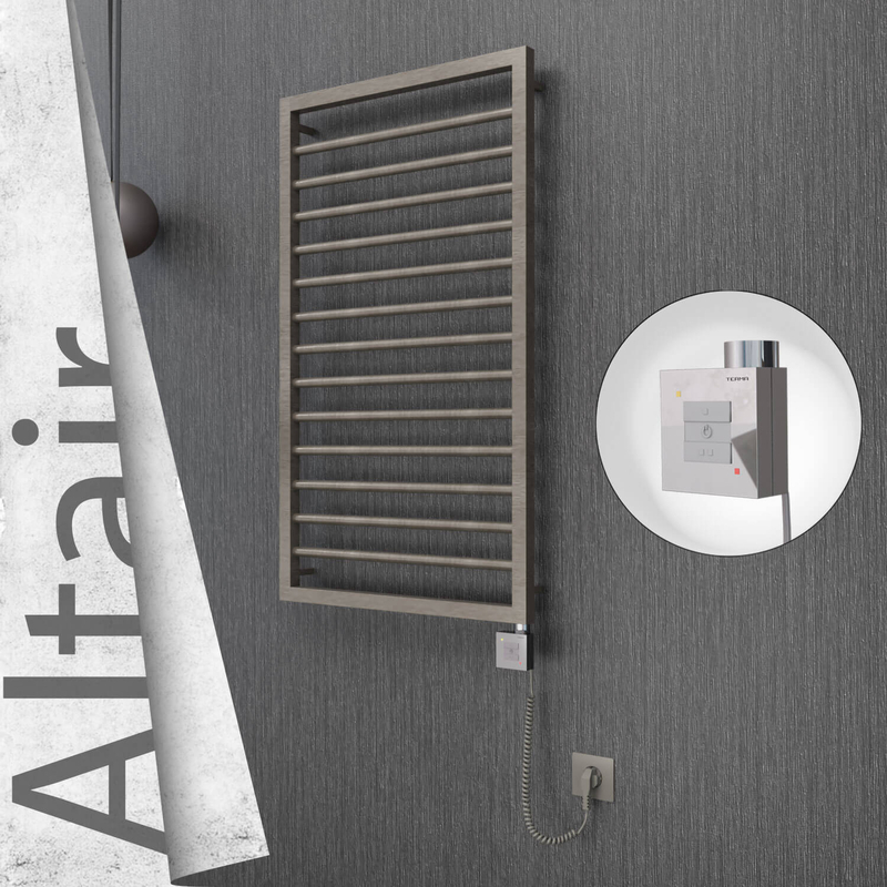 ALTAIR Elektrikli Paslanmaz Çelik Havlupan 500x1040 Satin Polisaj (KTX1 Termostat) 300W Spiral Kablolu