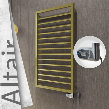 Radiva - Altair Elektrikli Paslanmaz Çelik Havlupan 500x1040 Satine Altın (Thesis Termostat) 300W