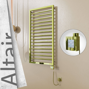 Radiva - Altair Elektrikli Paslanmaz Çelik Havlupan 500x1180 Altın (KTX4 Termostat) 300W Spiral Kablolu