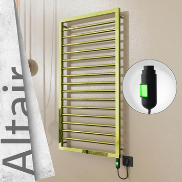 Radiva - Altair Elektrikli Paslanmaz Çelik Havlupan 500x1180 Altın (On/Off Düğmeli) 300W