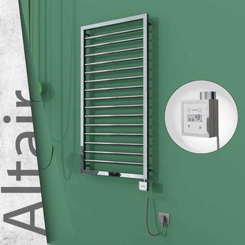 Radiva - Altair Elektrikli Paslanmaz Çelik Havlupan 500x1180 Ayna Polisaj (KTX3 Termostat) 300W Spiral Kablolu