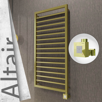 Radiva - Altair Elektrikli Paslanmaz Çelik Havlupan 500x1180 Satine Altın (KTX1 Termostat) 300W