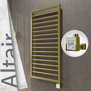 Radiva - Altair Elektrikli Paslanmaz Çelik Havlupan 500x1180 Satine Altın (KTX3 Termostat) 300W
