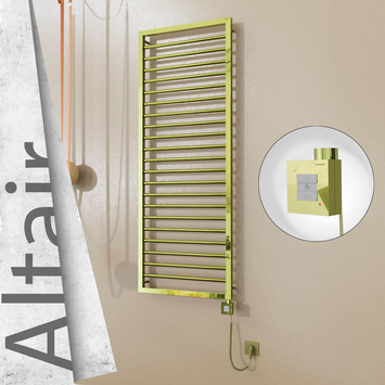 Radiva - Altair Elektrikli Paslanmaz Çelik Havlupan 500x1600 Altın (KTX1 Termostat) 600W Spiral Kablolu
