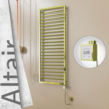 Radiva - Altair Elektrikli Paslanmaz Çelik Havlupan 500x1600 Altın (KTX3 Termostat) 600W Spiral Kablolu