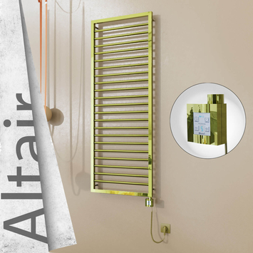 Radiva - Altair Elektrikli Paslanmaz Çelik Havlupan 500x1600 Altın (KTX4 Termostat) 600W Spiral Kablolu