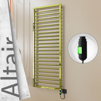 Radiva - Altair Elektrikli Paslanmaz Çelik Havlupan 500x1600 Altın (On/Off Düğmeli) 600W