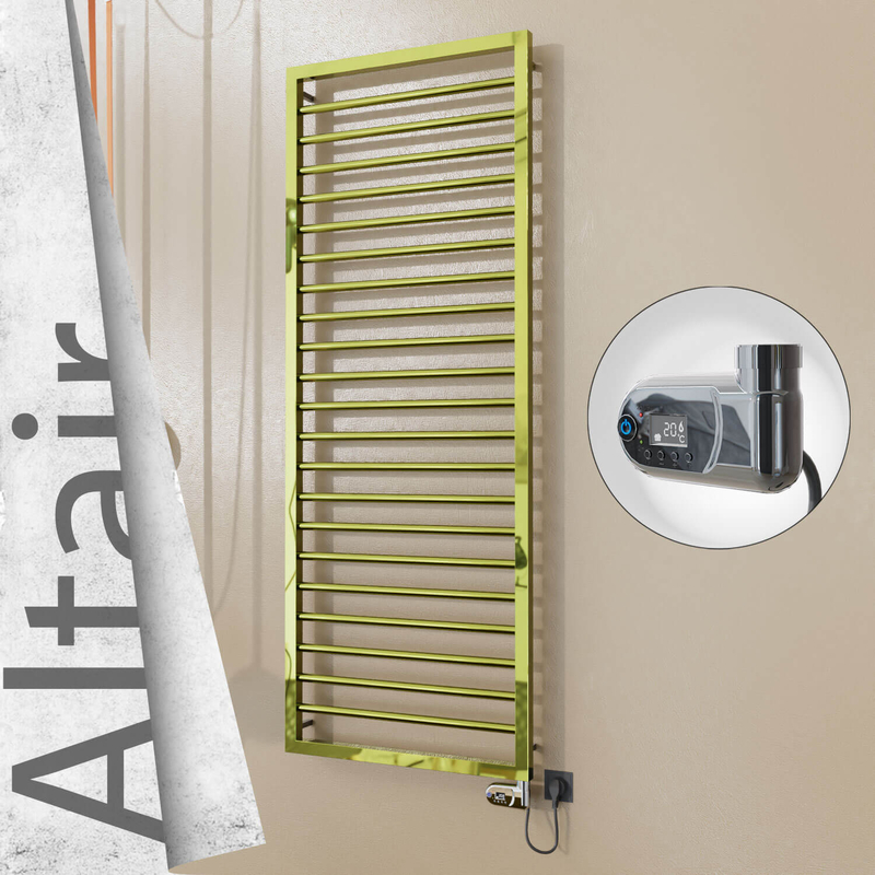 ALTAIR Elektrikli Paslanmaz Çelik Havlupan 500x1600 Altın (Thesis Termostat) 600W