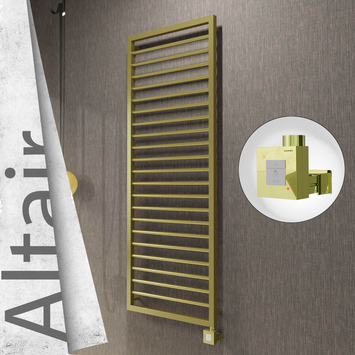 Radiva - Altair Elektrikli Paslanmaz Çelik Havlupan 500x1600 Satine Altın (KTX1 Termostat) 600W