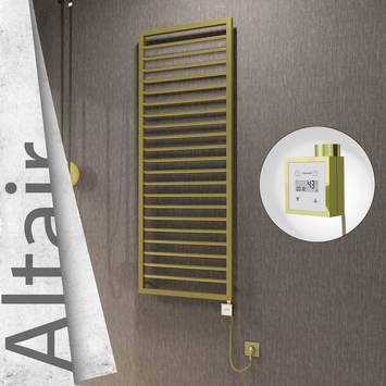 Radiva - Altair Elektrikli Paslanmaz Çelik Havlupan 500x1600 Satine Altın (KTX3 Termostat) 600W Spiral Kablolu