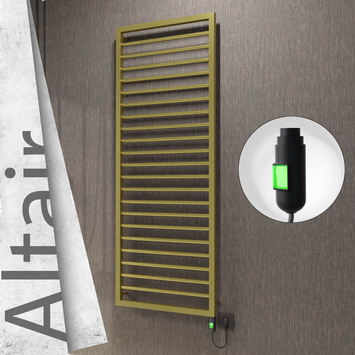 Radiva - Altair Elektrikli Paslanmaz Çelik Havlupan 500x1600 Satine Altın (On/Off Düğmeli) 600W