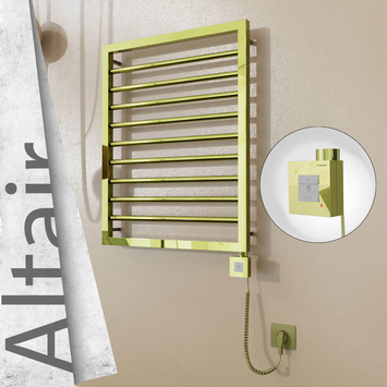 Radiva - Altair Elektrikli Paslanmaz Çelik Havlupan 500x760 Altın (KTX1 Termostat) 200W Spiral Kablolu