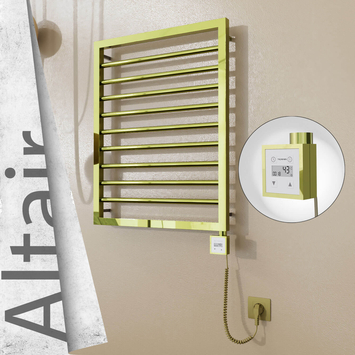 Radiva - Altair Elektrikli Paslanmaz Çelik Havlupan 500x760 Altın (KTX3 Termostat) 200W Spiral Kablolu