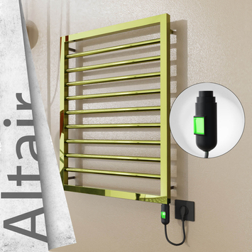 Radiva - Altair Elektrikli Paslanmaz Çelik Havlupan 500x760 Altın (On/Off Düğmeli) 200W