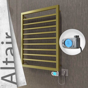 Radiva - Altair Elektrikli Paslanmaz Çelik Havlupan 500x760 Satine Altın (Musa Termostat) 200W