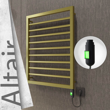 Radiva - Altair Elektrikli Paslanmaz Çelik Havlupan 500x760 Satine Altın (On/Off Düğmeli) 200W