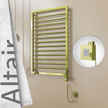 Radiva - Altair Elektrikli Paslanmaz Çelik Havlupan 600x1040 Altın (KTX1 Termostat) 300W Spiral Kablolu