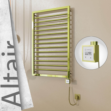 Radiva - Altair Elektrikli Paslanmaz Çelik Havlupan 600x1040 Altın (KTX3 Termostat) 300W Spiral Kablolu