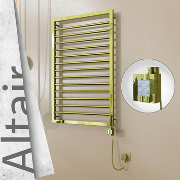 Radiva - Altair Elektrikli Paslanmaz Çelik Havlupan 600x1040 Altın (KTX4 Termostat) 300W Spiral Kablolu
