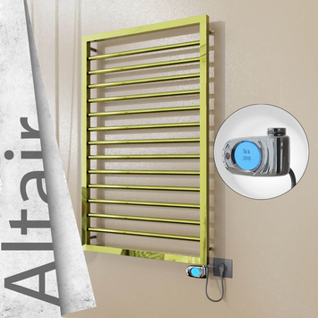 Radiva - Altair Elektrikli Paslanmaz Çelik Havlupan 600x1040 Altın (Musa Termostat) 300W
