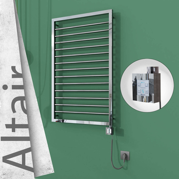 Radiva - Altair Elektrikli Paslanmaz Çelik Havlupan 600x1040 Ayna Polisaj (KTX4 Termostat) 300W Spiral Kablolu