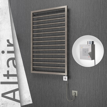 Radiva - Altair Elektrikli Paslanmaz Çelik Havlupan 600x1040 Satin Polisaj (KTX1 Termostat) 300W Spiral Kablolu