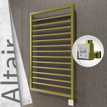 Radiva - Altair Elektrikli Paslanmaz Çelik Havlupan 600x1040 Satine Altın (KTX3 Termostat) 300W