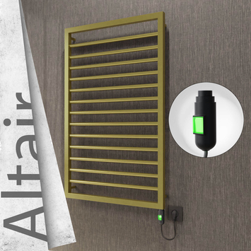 Radiva - Altair Elektrikli Paslanmaz Çelik Havlupan 600x1040 Satine Altın (On/Off Düğmeli) 300W
