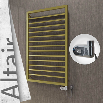 Radiva - Altair Elektrikli Paslanmaz Çelik Havlupan 600x1040 Satine Altın (Thesis Termostat) 300W