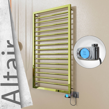 Radiva - Altair Elektrikli Paslanmaz Çelik Havlupan 600x1180 Altın (Musa Termostat) 300W