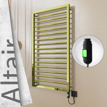 Radiva - Altair Elektrikli Paslanmaz Çelik Havlupan 600x1180 Altın (On/Off Düğmeli) 300W