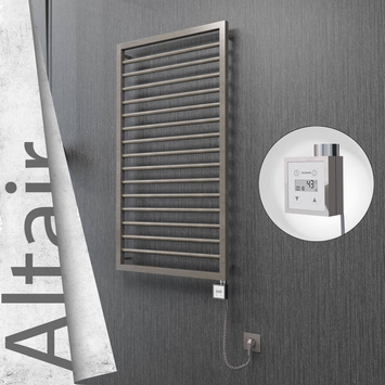Radiva - Altair Elektrikli Paslanmaz Çelik Havlupan 600x1180 Satin Polisaj (KTX3 Termostat) 300W Spiral Kablolu