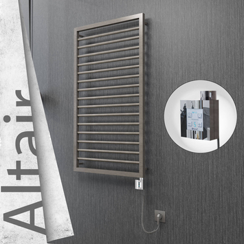 Radiva - Altair Elektrikli Paslanmaz Çelik Havlupan 600x1180 Satin Polisaj (KTX4 Termostat) 300W Spiral Kablolu