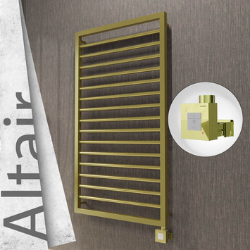 Radiva - Altair Elektrikli Paslanmaz Çelik Havlupan 600x1180 Satine Altın (KTX1 Termostat) 300W