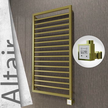 Radiva - Altair Elektrikli Paslanmaz Çelik Havlupan 600x1180 Satine Altın (KTX3 Termostat) 300W