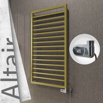 Radiva - Altair Elektrikli Paslanmaz Çelik Havlupan 600x1180 Satine Altın (Thesis Termostat) 300W