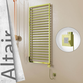 Radiva - Altair Elektrikli Paslanmaz Çelik Havlupan 600x1600 Altın (KTX1 Termostat) 600W Spiral Kablolu