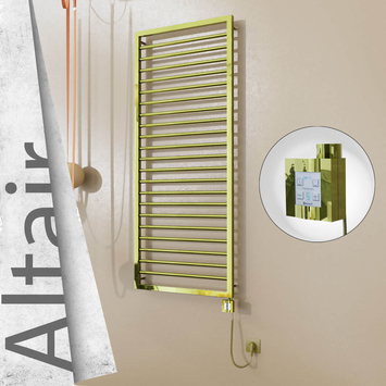 Radiva - Altair Elektrikli Paslanmaz Çelik Havlupan 600x1600 Altın (KTX4 Termostat) 600W Spiral Kablolu